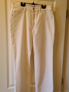 DL1961 Women's White Straight-Leg Ankle Stretch Jeans